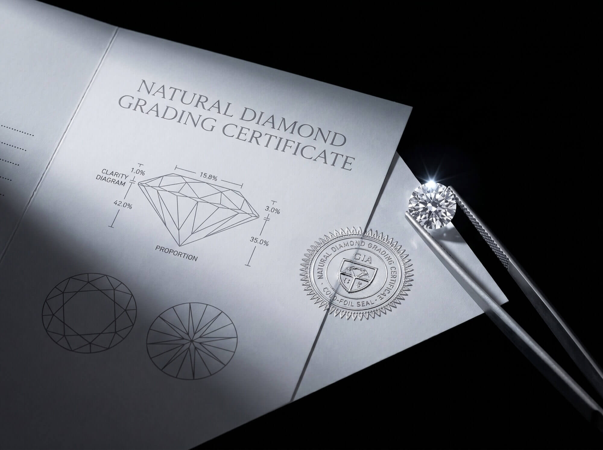 A natural diamond grading certificate
